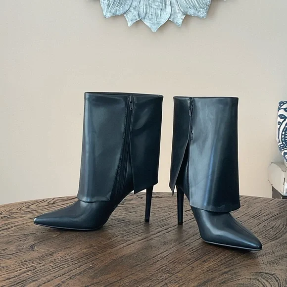 INC International Concepts Black Heeled Boots - Picture 1 of 2